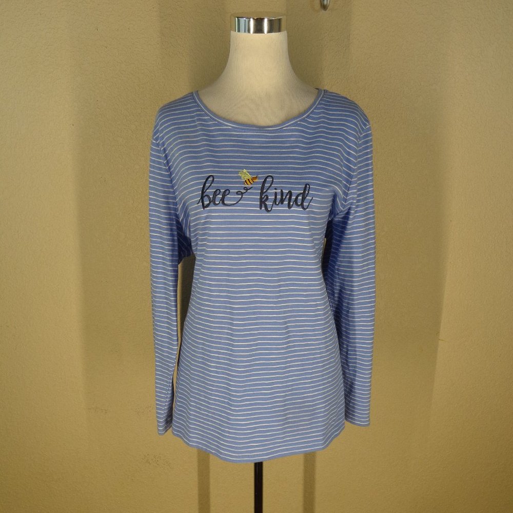 TALBOTS WOMAN SZ 2X STRIPED LONG SLEEVE TOP